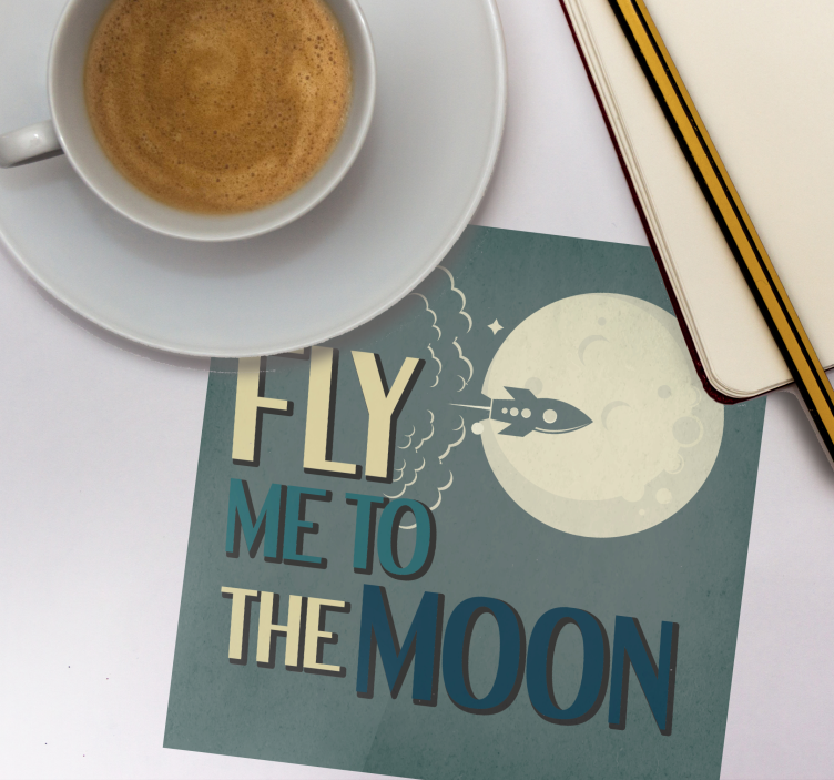 Glasunderlägg fraser raketuppskjutning mot månen - Tenstickers