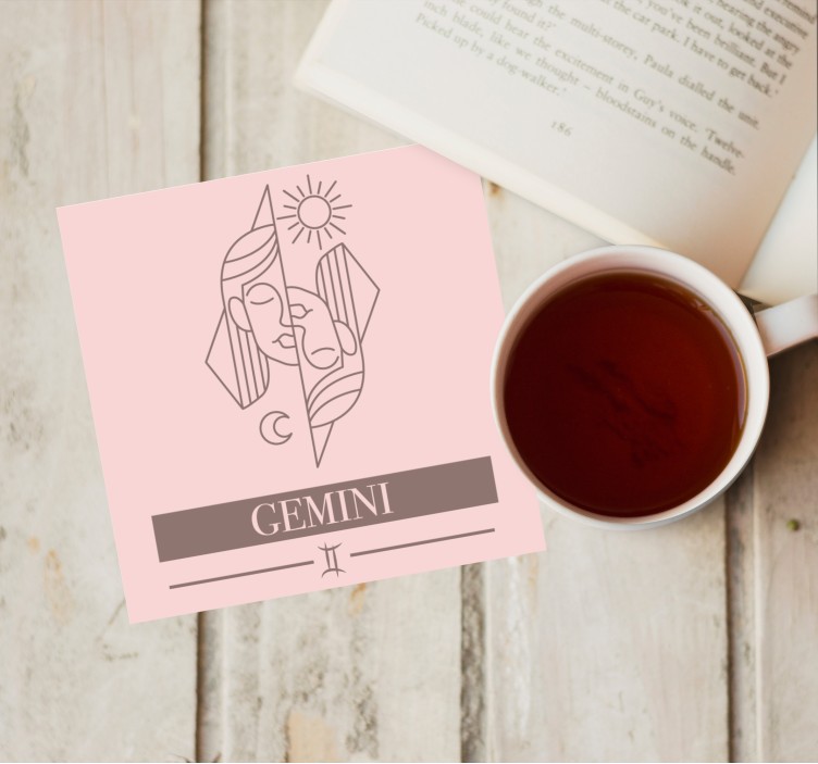 Glasunderlägg fraser tvåsidiga zodiac - Tenstickers