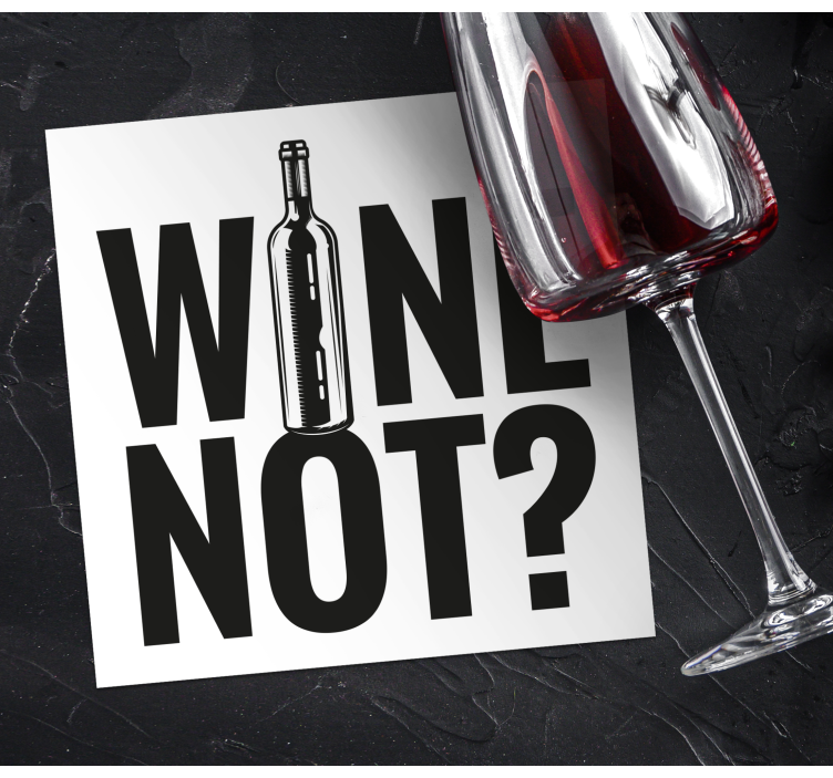 Glasunderlägg fraser vinflaska lekfull fras - Tenstickers