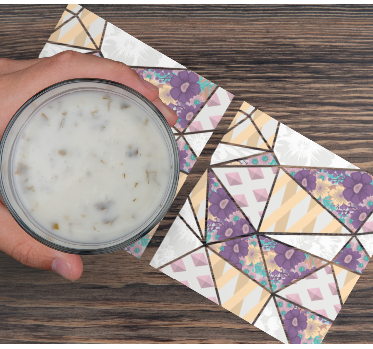 Glasunderlägg geometriska blommönster - Tenstickers