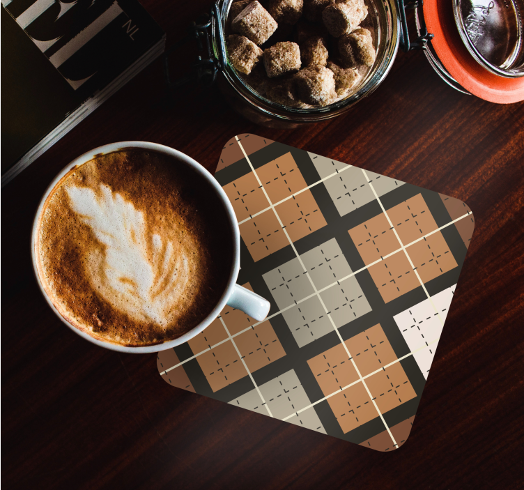 Glasunderlägg geometriska mönster rutor - Tenstickers