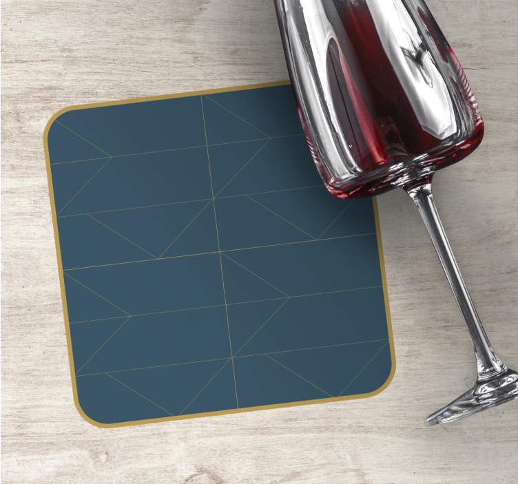 Glasunderlägg geometriskt mönster med guldkant - Tenstickers