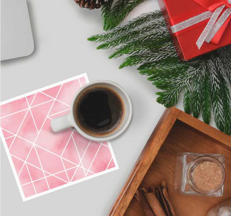 Glasunderlägg geometriskt rosa mönster - Tenstickers