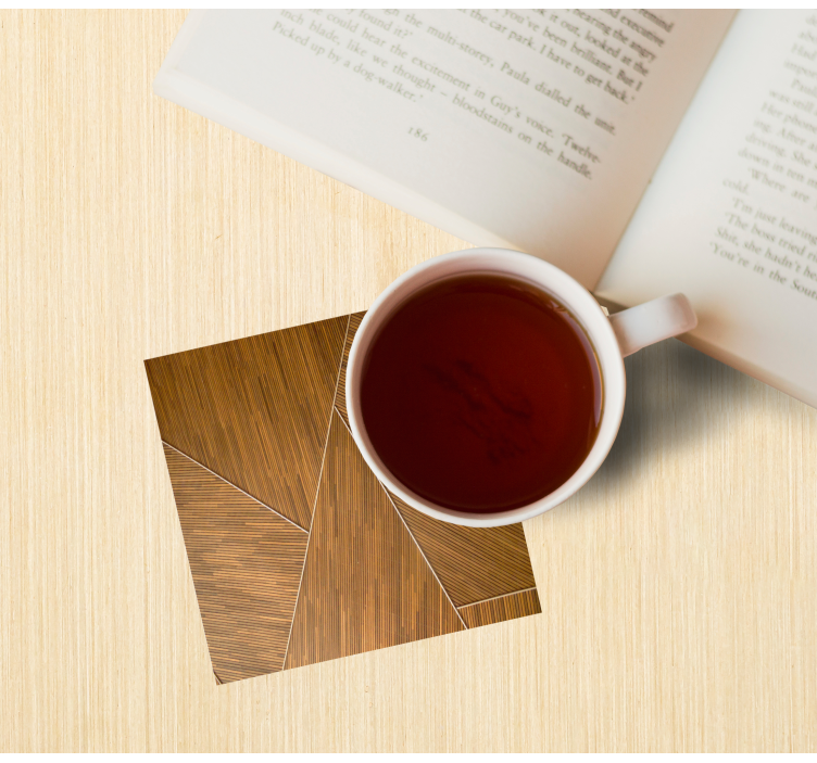 Glasunderlägg geometriskt trä mönster - Tenstickers