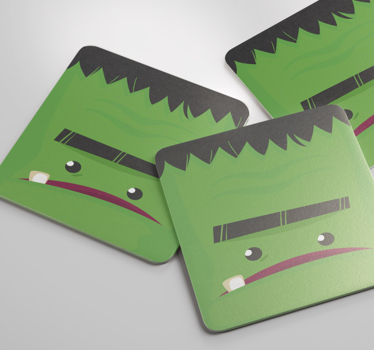 Glasunderlägg halloween frankenstein monster illustration - Tenstickers