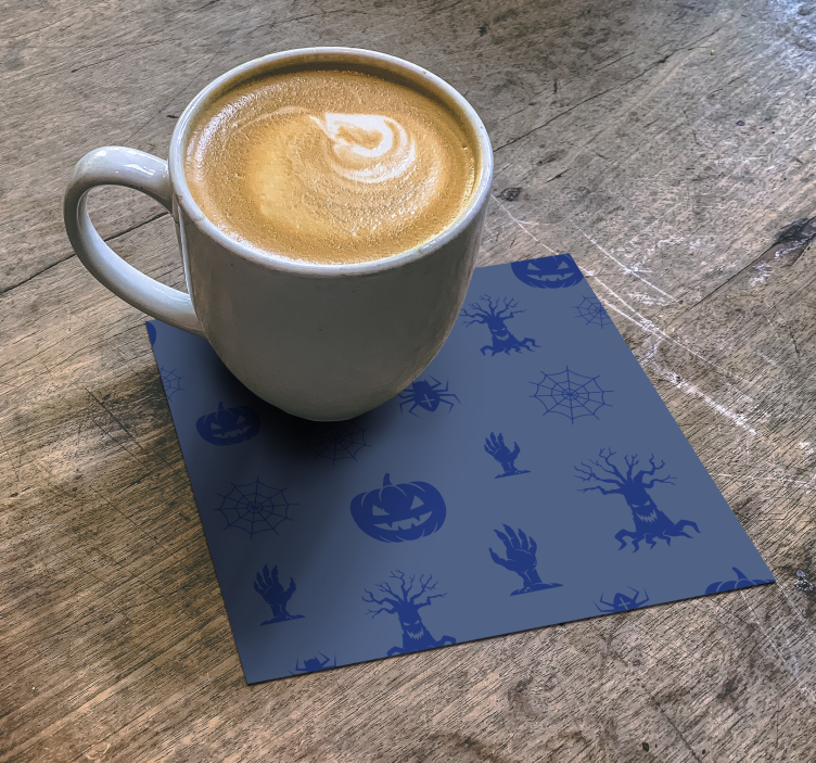 Glasunderlägg halloween spöklika skuggor mönster - Tenstickers