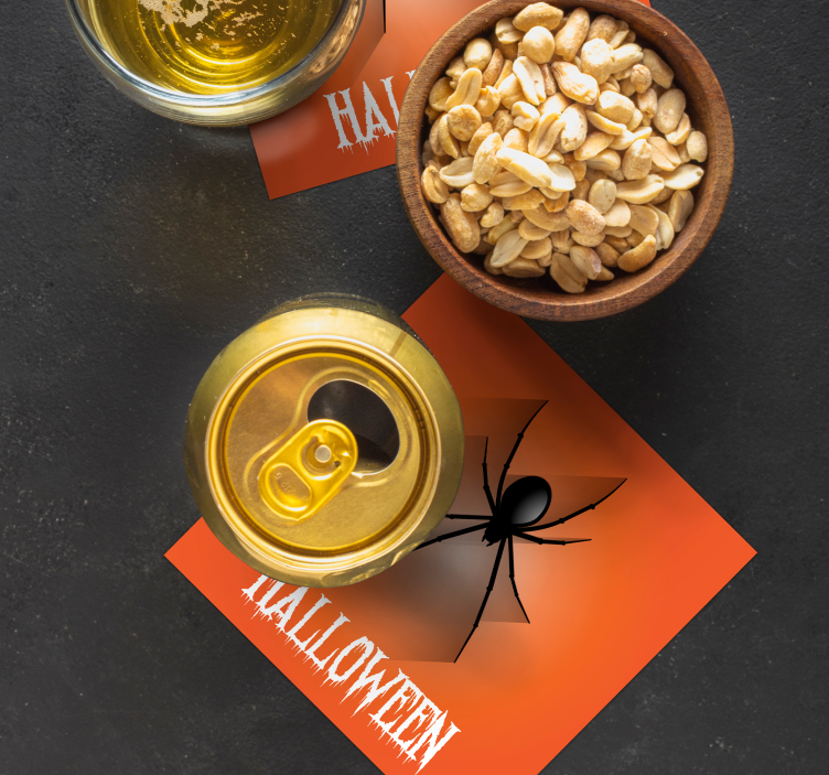 Glasunderlägg halloween spöklika spindeldesign - Tenstickers