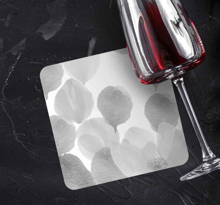 Glasunderlägg i mjuka gråa blad - Tenstickers