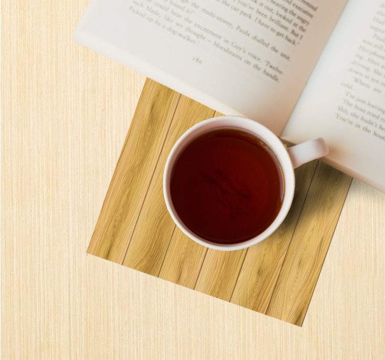 Glasunderlägg i träplankemönster - Tenstickers