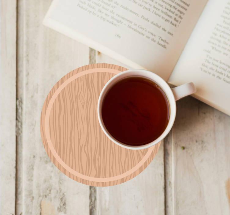 Glasunderlägg i trästruktur - Tenstickers