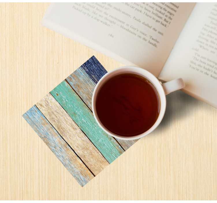 Glasunderlägg i väderbitna träplankor - Tenstickers