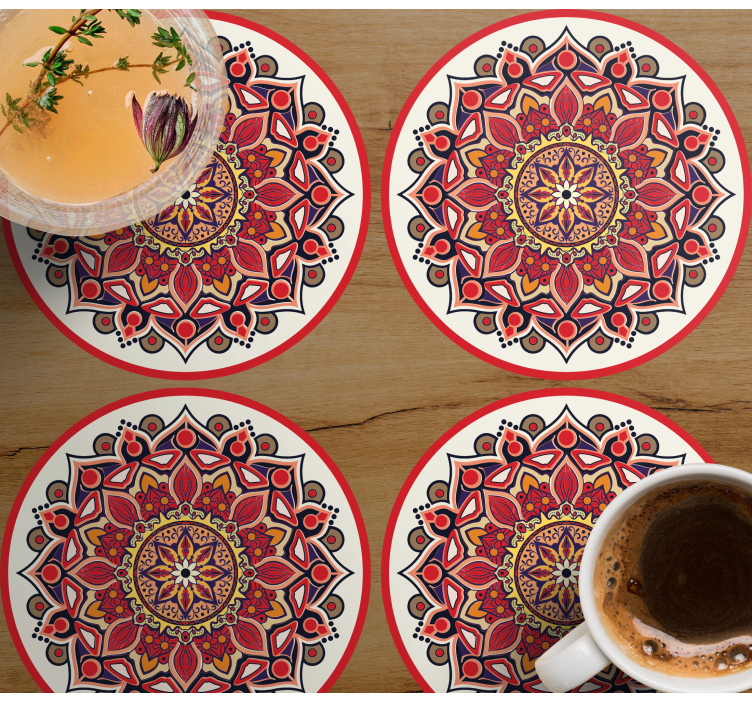 Glasunderlägg intrikata blommor arrangement - Tenstickers