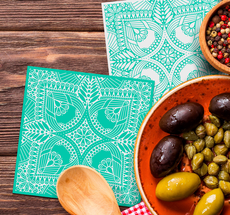 Glasunderlägg intrikata blomsterarrangemang - Tenstickers