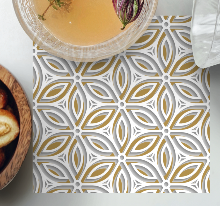 Glasunderlägg intrikata blomsterdetaljer - Tenstickers