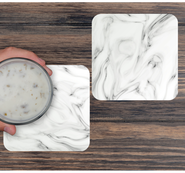 Glasunderlägg marmorvirvlar mönster - Tenstickers