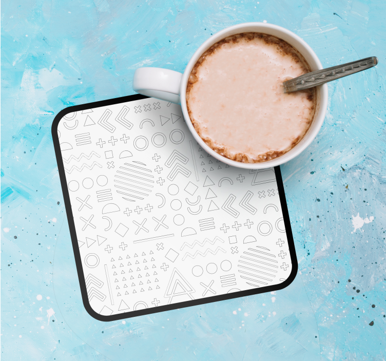 Glasunderlägg med abstrakta geometriska mönster - Tenstickers