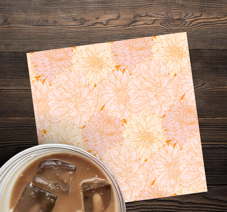 Glasunderlägg med blommönster arrangemang - Tenstickers