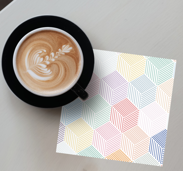 Glasunderlägg med geometriskt hexagonmönster - Tenstickers