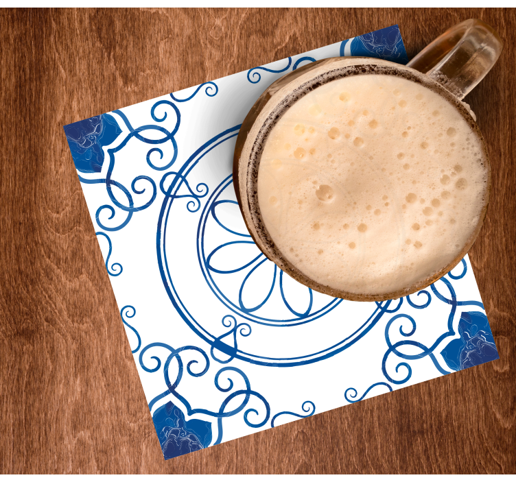 Glasunderlägg med intrikata blommönster - Tenstickers