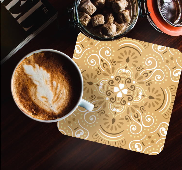 Glasunderlägg med intrikata svirlar - Tenstickers