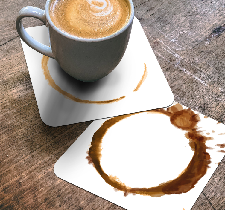 Glasunderlägg med kaffefläcksmönster - Tenstickers