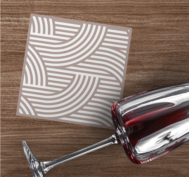 Glasunderlägg med lager av linjemönster - Tenstickers