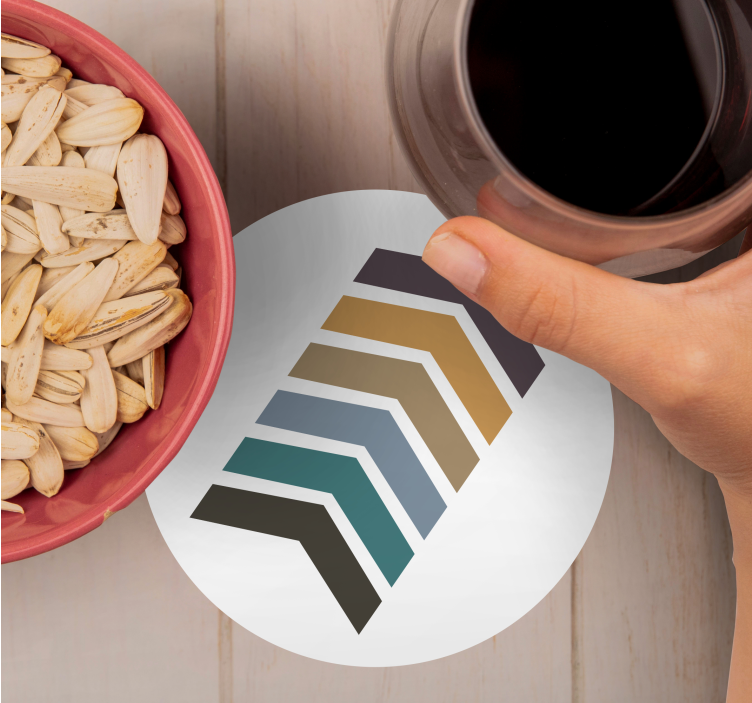 Glasunderlägg med lager av zickzackmönster - Tenstickers