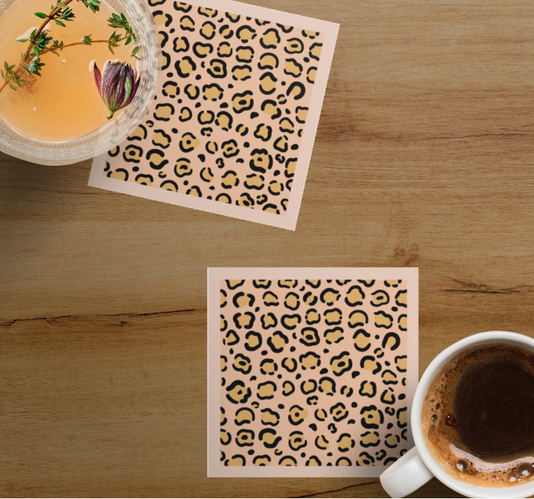Glasunderlägg med leopardmönster - Tenstickers