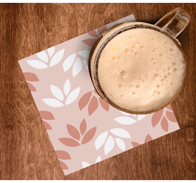 Glasunderlägg med lövmönster - Tenstickers