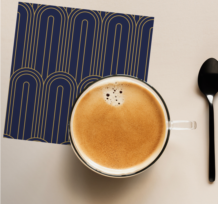 Glasunderlägg med mönster av böjda linjer - Tenstickers