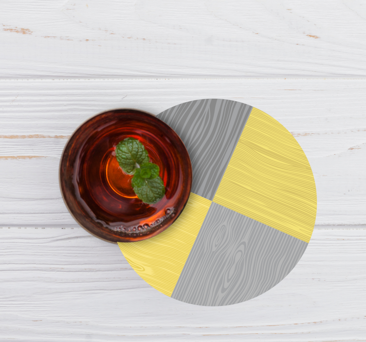 Glasunderlägg med mönster av träådring cirkulär - Tenstickers