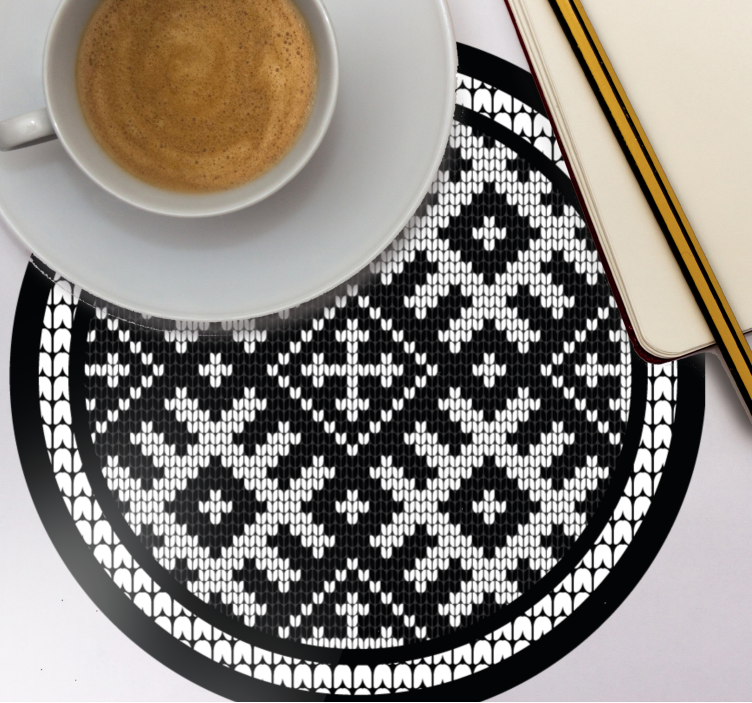 Glasunderlägg med stickat mönster - Tenstickers