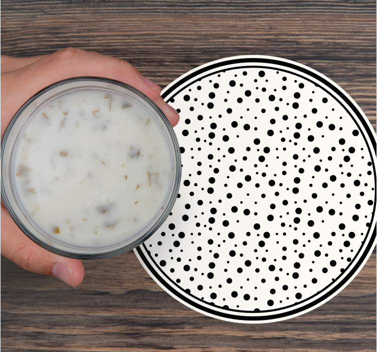 Glasunderlägg med svart prickmönster - Tenstickers