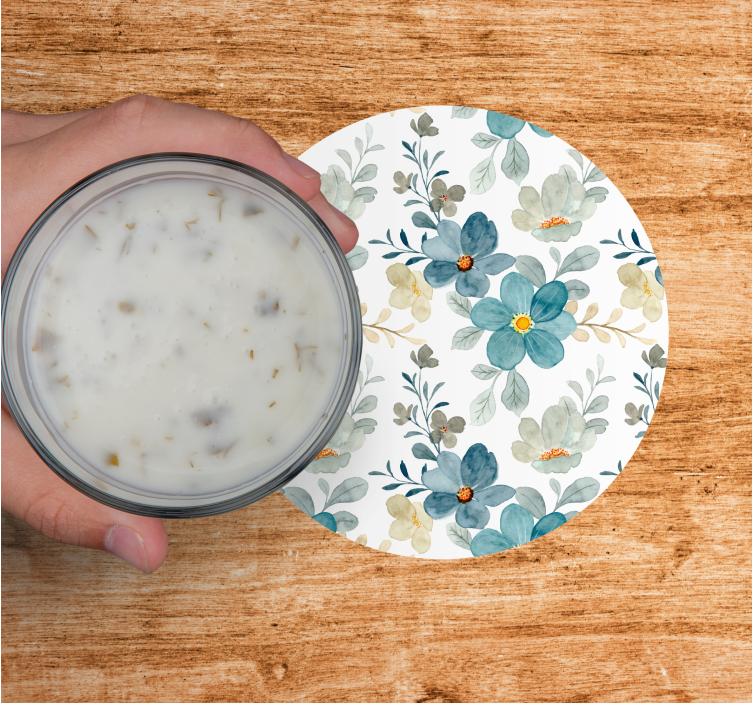 Glasunderlägg modernt botanisk texturfinish - Tenstickers