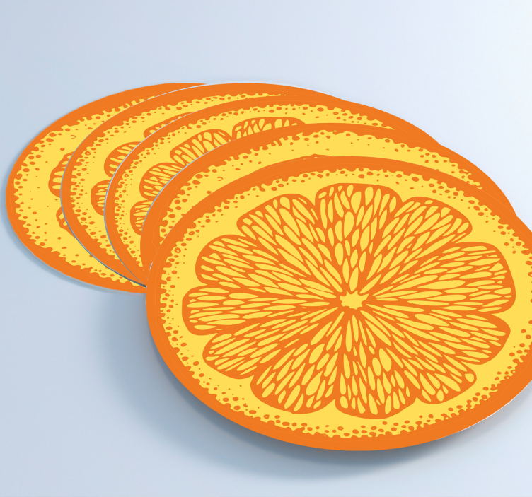 Glasunderlägg modernt citrus skivmönster - Tenstickers
