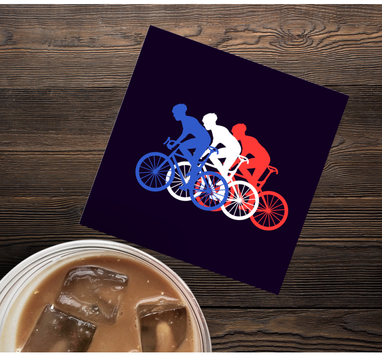 Glasunderlägg modernt cyklisten i rörelse - Tenstickers