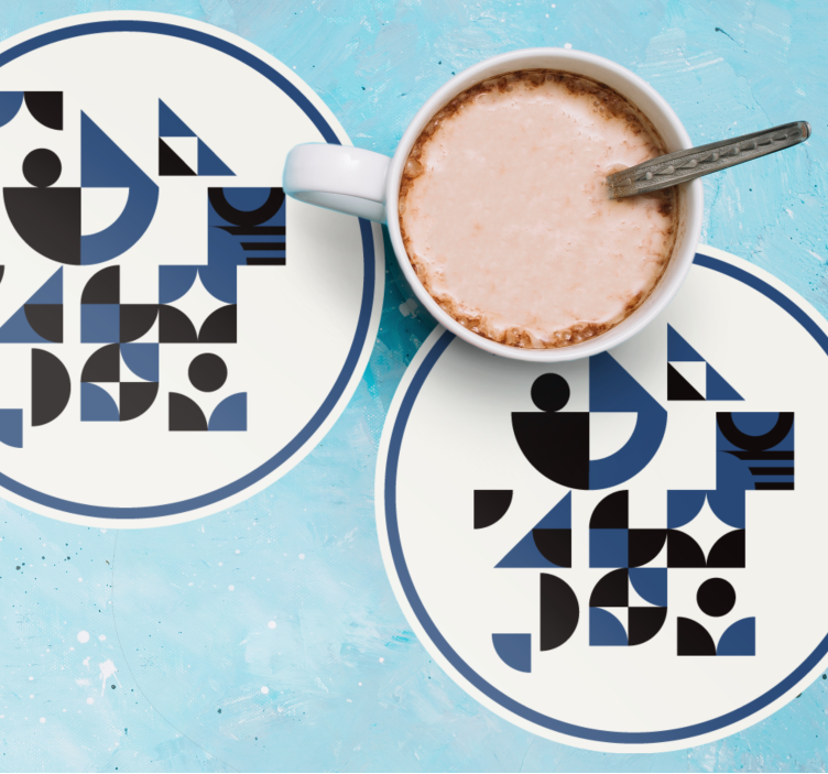 Glasunderlägg modernt geometrisk formarrangemang - Tenstickers