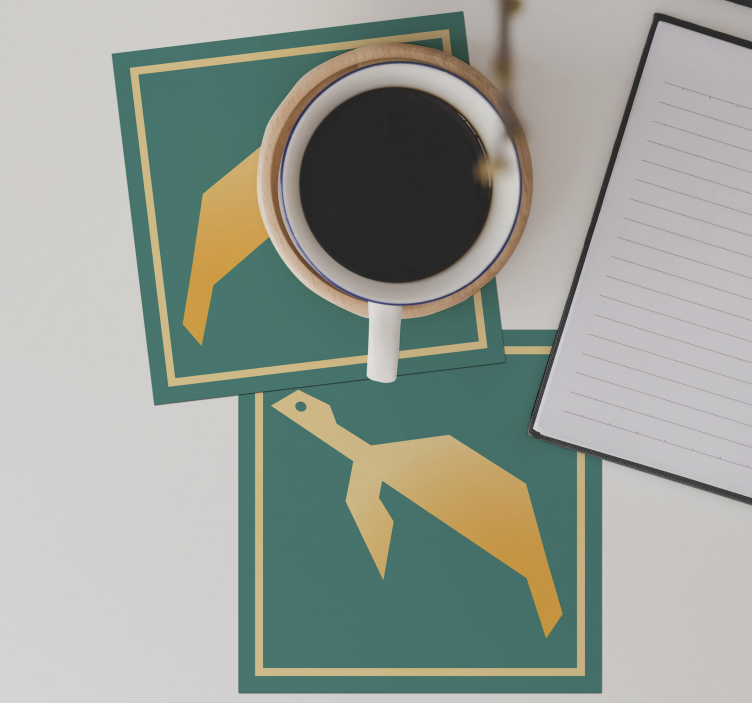 Glasunderlägg modernt geometriska djurformer - Tenstickers