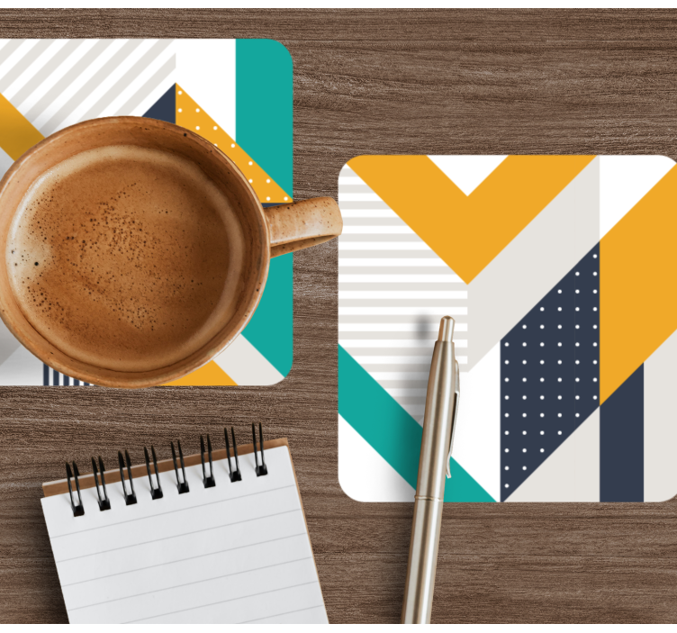 Glasunderlägg modernt geometriska färgblockmönster - Tenstickers