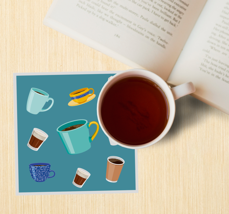 Glasunderlägg modernt kaffe muggar variation - Tenstickers