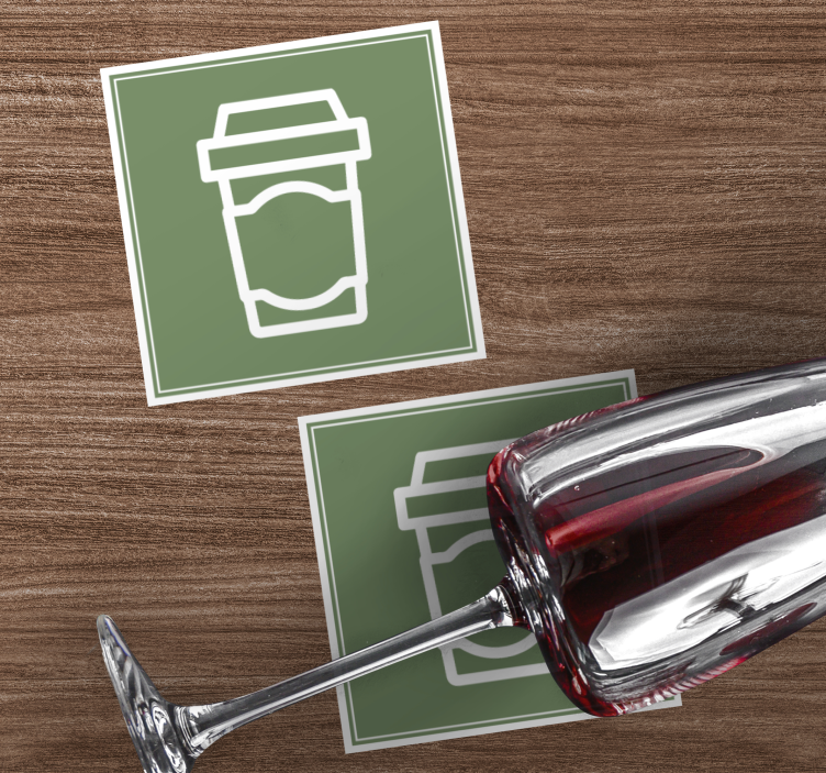 Glasunderlägg modernt kaffekoppsillustration - Tenstickers