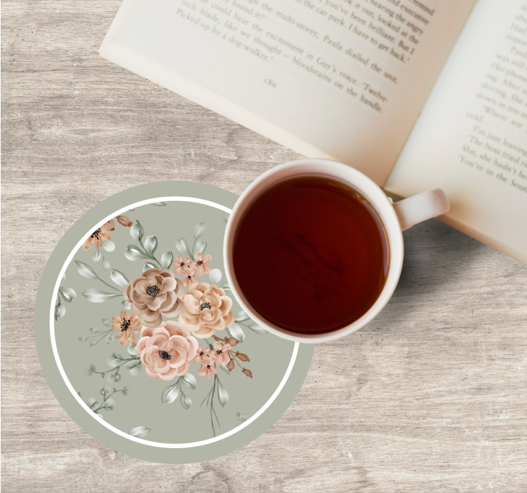 Glasunderlägg modernt med blommig elegans motiv - Tenstickers