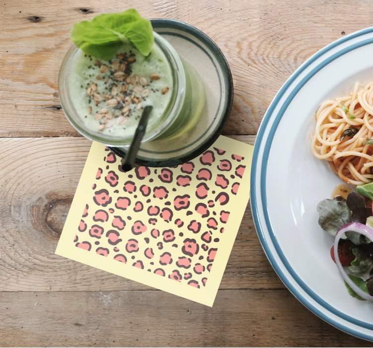 Glasunderlägg modernt med leopardfläckar mönster - Tenstickers