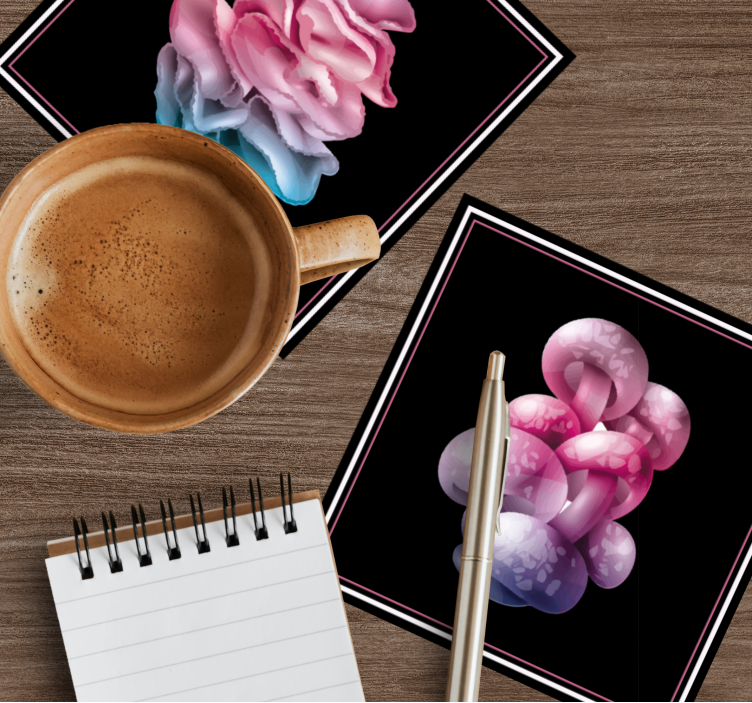 Glasunderlägg modernt mjuka blomformer - Tenstickers