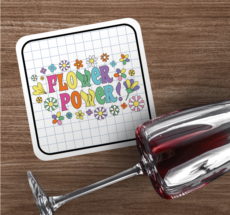 Glasunderlägg nördar blomstrande färgglad typografi - Tenstickers