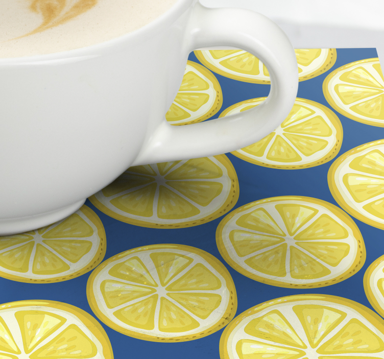 Glasunderlägg nördar citron skivmönster - Tenstickers