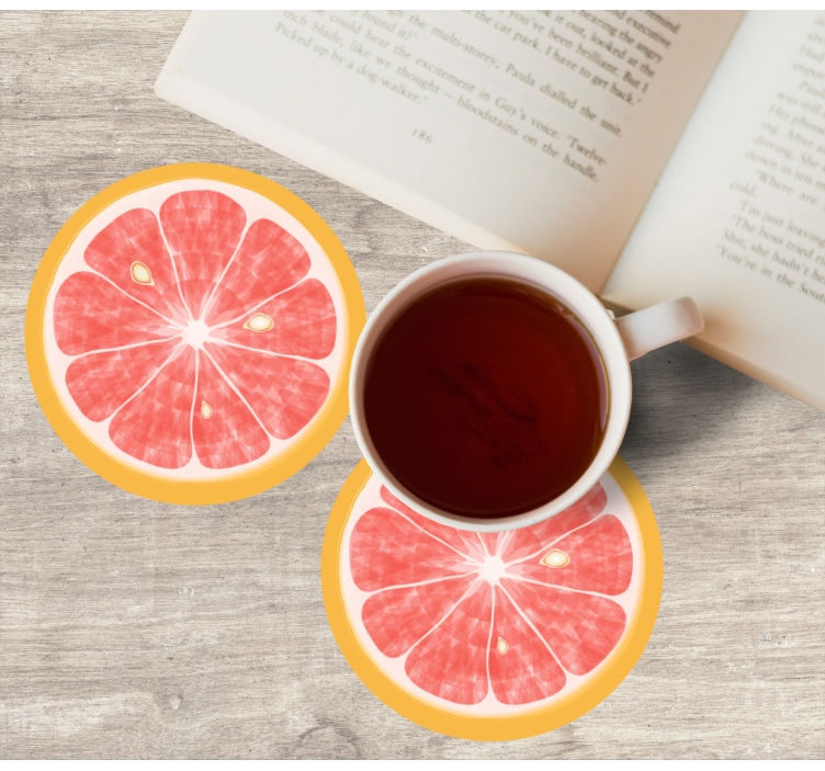 Glasunderlägg nördar citrus skivmotiv - Tenstickers
