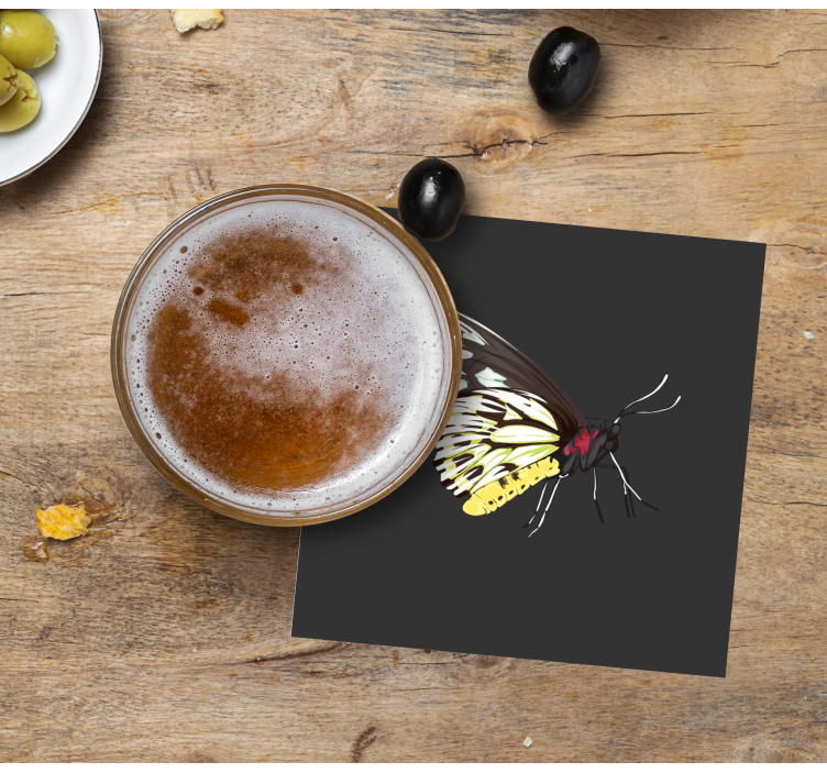 Glasunderlägg nördar färgglad fjärilskonst - Tenstickers