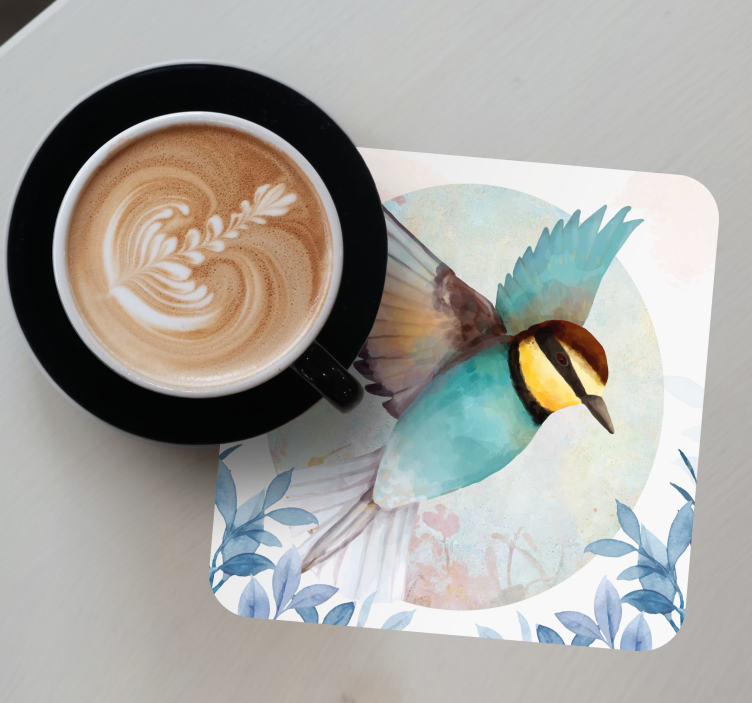 Glasunderlägg nördar färgglad flygande fågel - Tenstickers