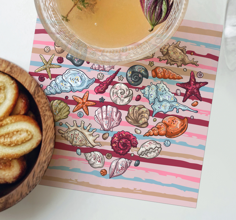 Glasunderlägg nördar färgglad snäckmotif - Tenstickers